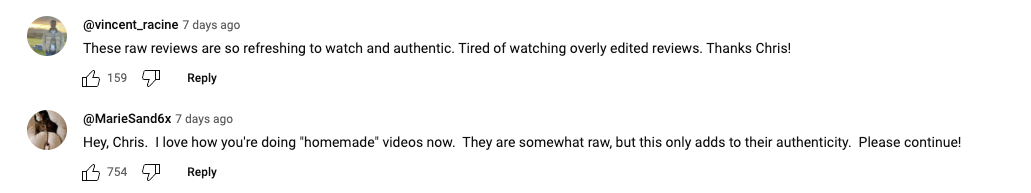 Chris Harris Youtube Video Comments