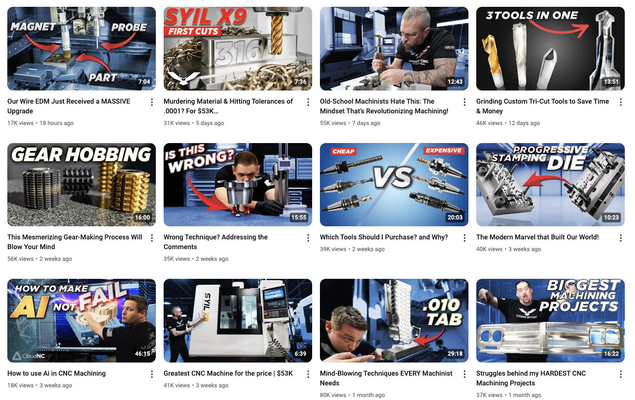 TITANS of CNC Youtube Videos